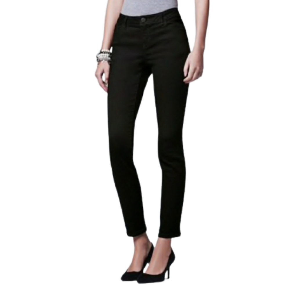 Simply Vera Wang Sz 2 Black Straight Jeans